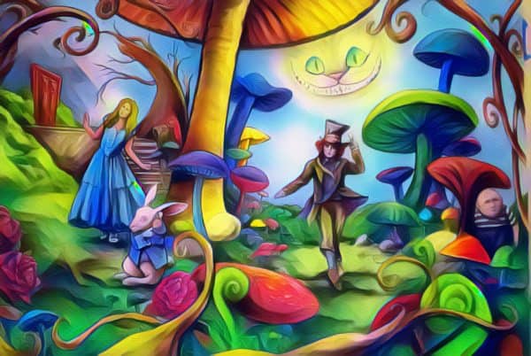 pintura pais de las maravillas